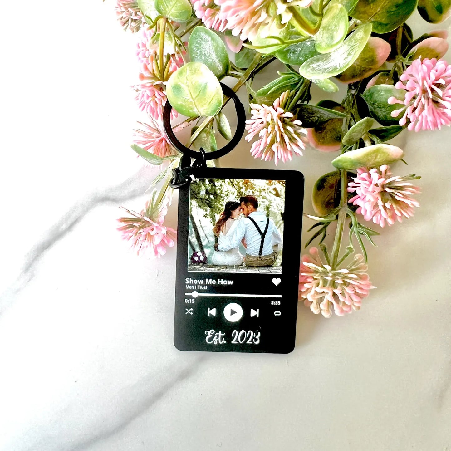 Personalized Music Photo Keychain / Custom Music Photo Keyring | Customizable Photo Gift for Him/Her | Memory Keepsake Key Ring. Christmas