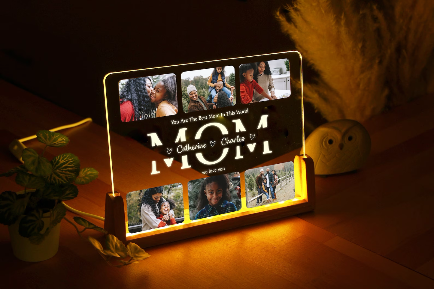 Personalized Photo Night Light - Mother Gifts - Gift for Mom - Mom Gift from Daughter - Mother's Day Gift - Best Mom - Mom Christmas Gift