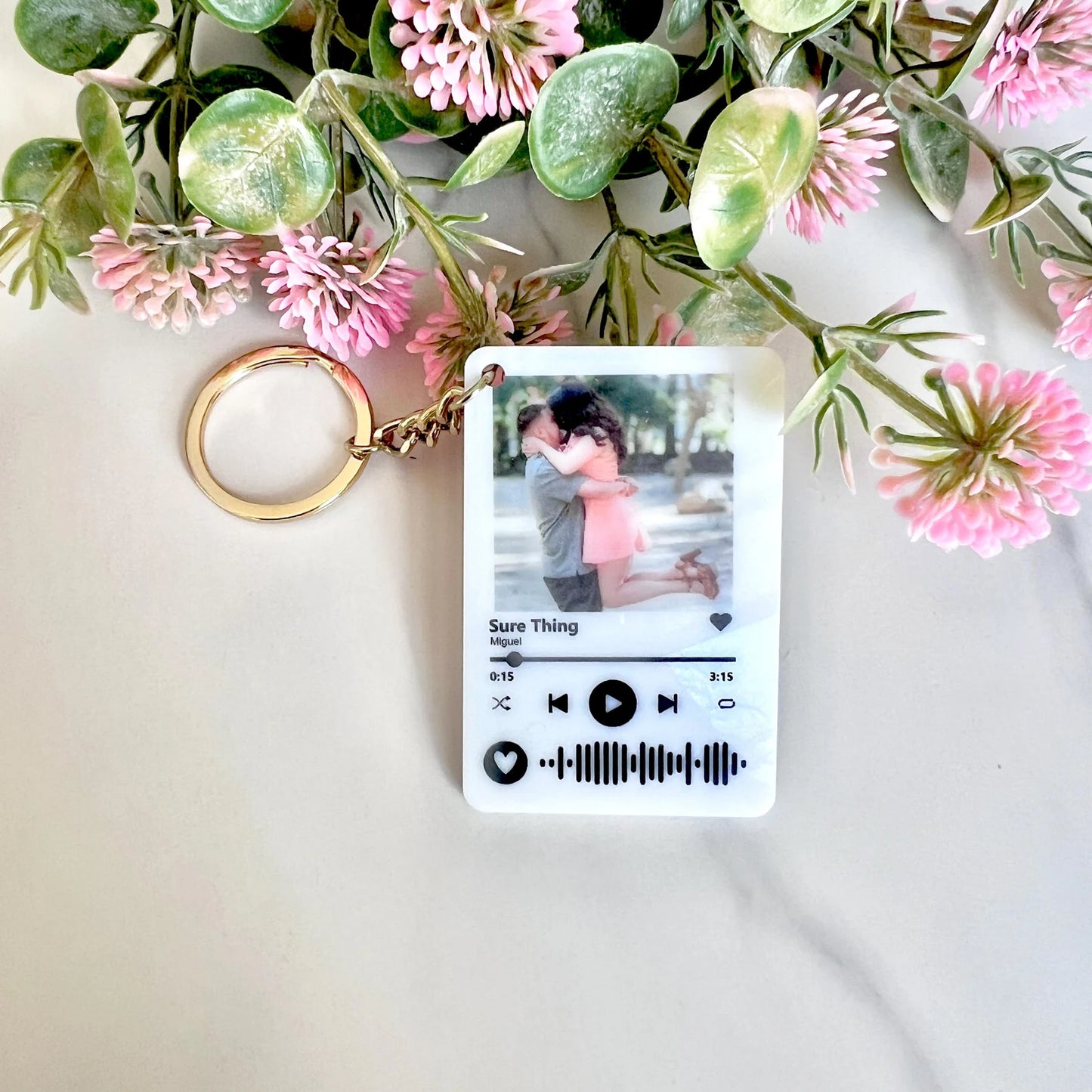 Personalized Music Photo Keychain / Custom Music Photo Keyring | Customizable Photo Gift for Him/Her | Memory Keepsake Key Ring. Christmas