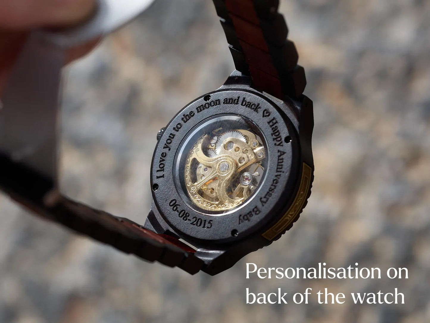Engraved Watch | Personalized Gift for Him, Anniversary Gifts | Automatic Watch | Wood Watch | Engraved Wood Watch for Men, 5th Anniversary
