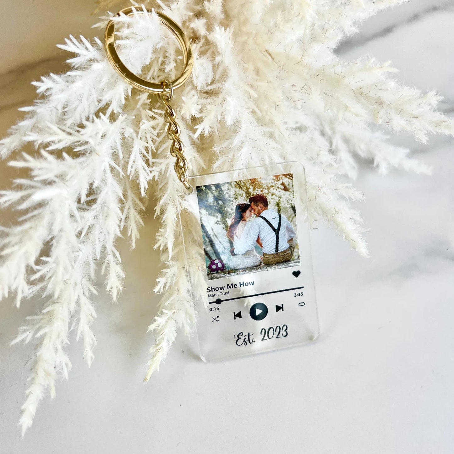 Personalized Music Photo Keychain / Custom Music Photo Keyring | Customizable Photo Gift for Him/Her | Memory Keepsake Key Ring. Christmas