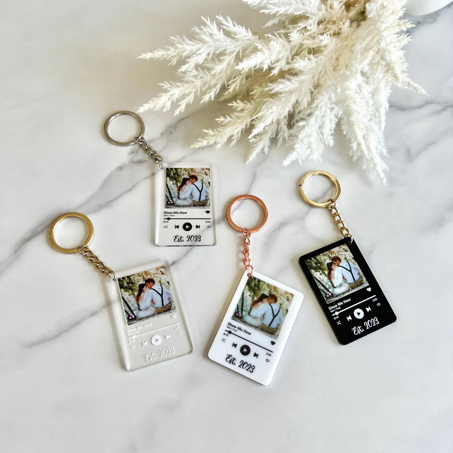 Personalized Music Photo Keychain / Custom Music Photo Keyring | Customizable Photo Gift for Him/Her | Memory Keepsake Key Ring. Christmas
