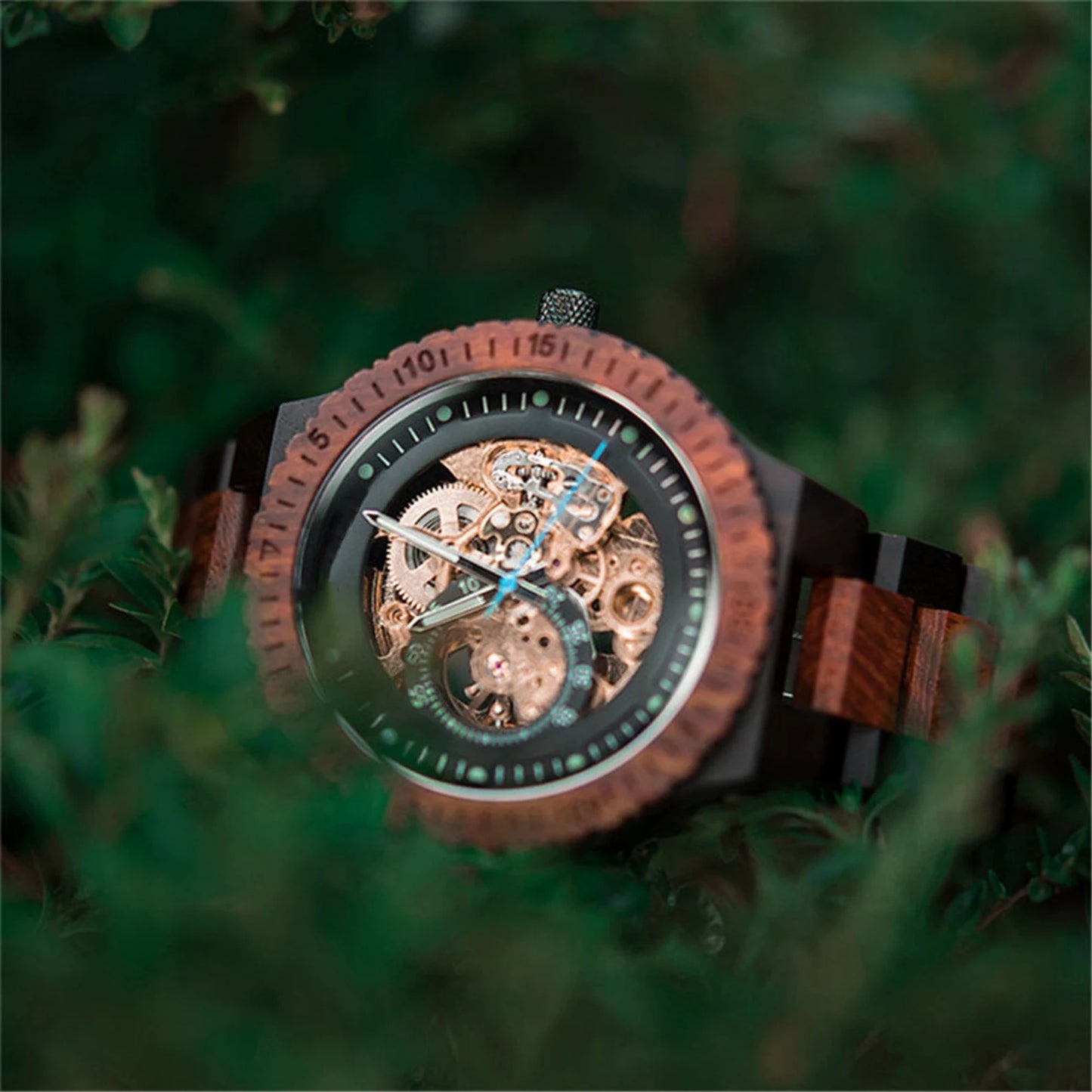 Engraved Watch | Personalized Gift for Him, Anniversary Gifts | Automatic Watch | Wood Watch | Engraved Wood Watch for Men, 5th Anniversary
