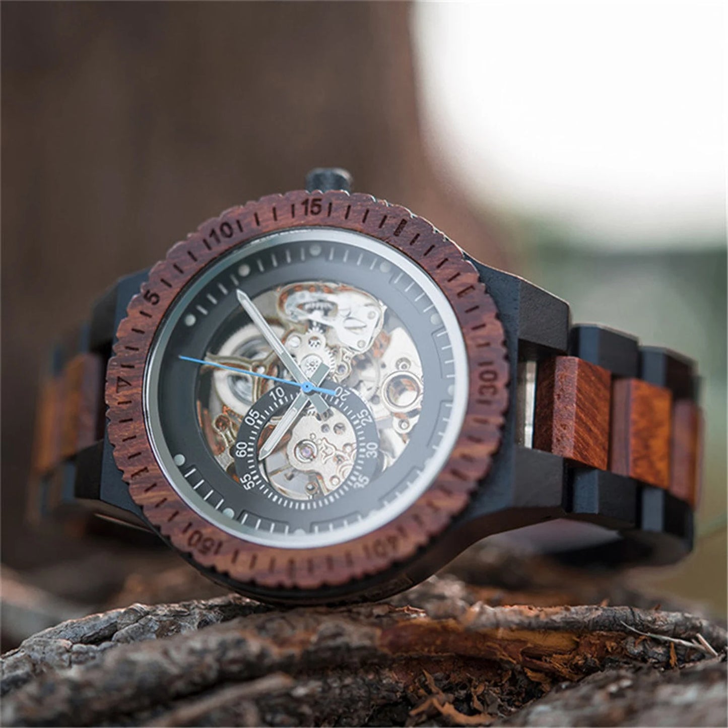 Engraved Watch | Personalized Gift for Him, Anniversary Gifts | Automatic Watch | Wood Watch | Engraved Wood Watch for Men, 5th Anniversary