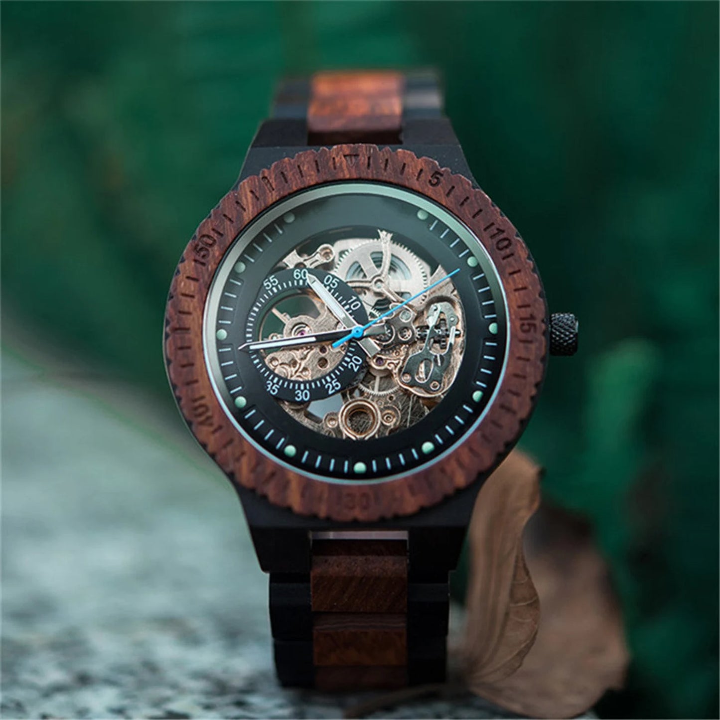 Engraved Watch | Personalized Gift for Him, Anniversary Gifts | Automatic Watch | Wood Watch | Engraved Wood Watch for Men, 5th Anniversary