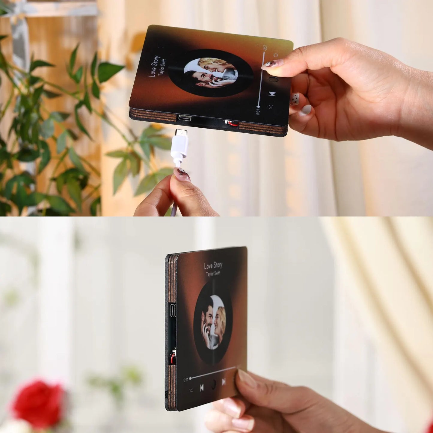 Custom Music Fridge Magnet, Personalized Photo & Music Fridge Magnet, Play Whole Song Music Box, Anniversary Gift for Him, Mother's Day Gift