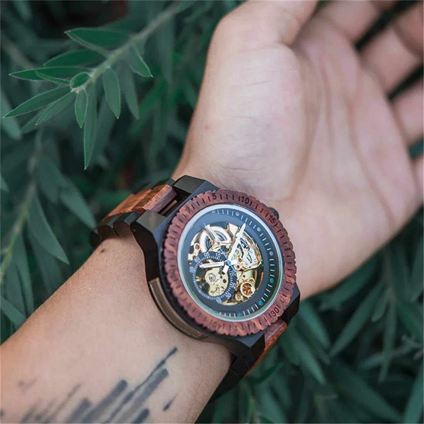 Engraved Watch | Personalized Gift for Him, Anniversary Gifts | Automatic Watch | Wood Watch | Engraved Wood Watch for Men, 5th Anniversary