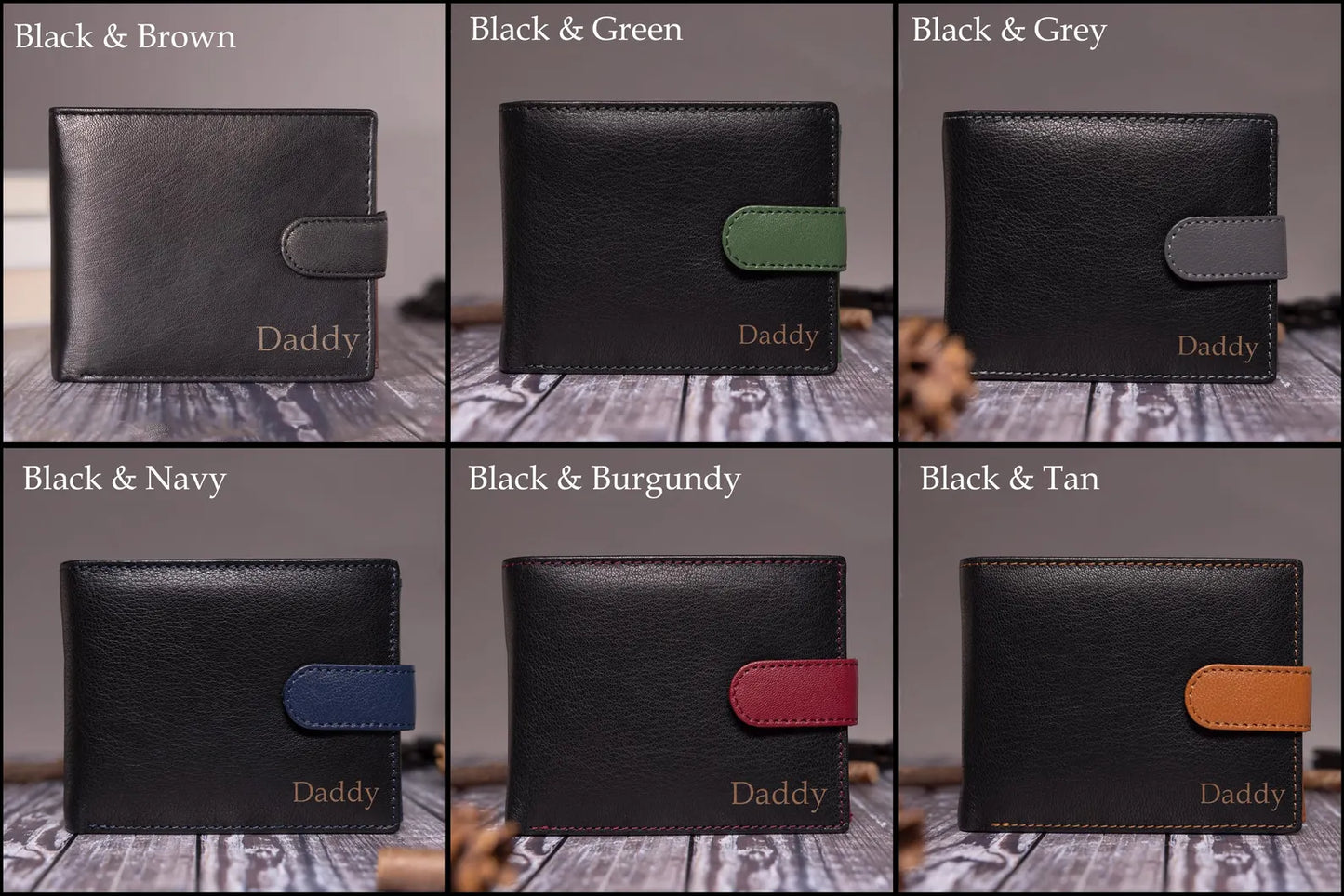 Personalized men's wallet, real soft black leather wallet, personalized carved gifts,