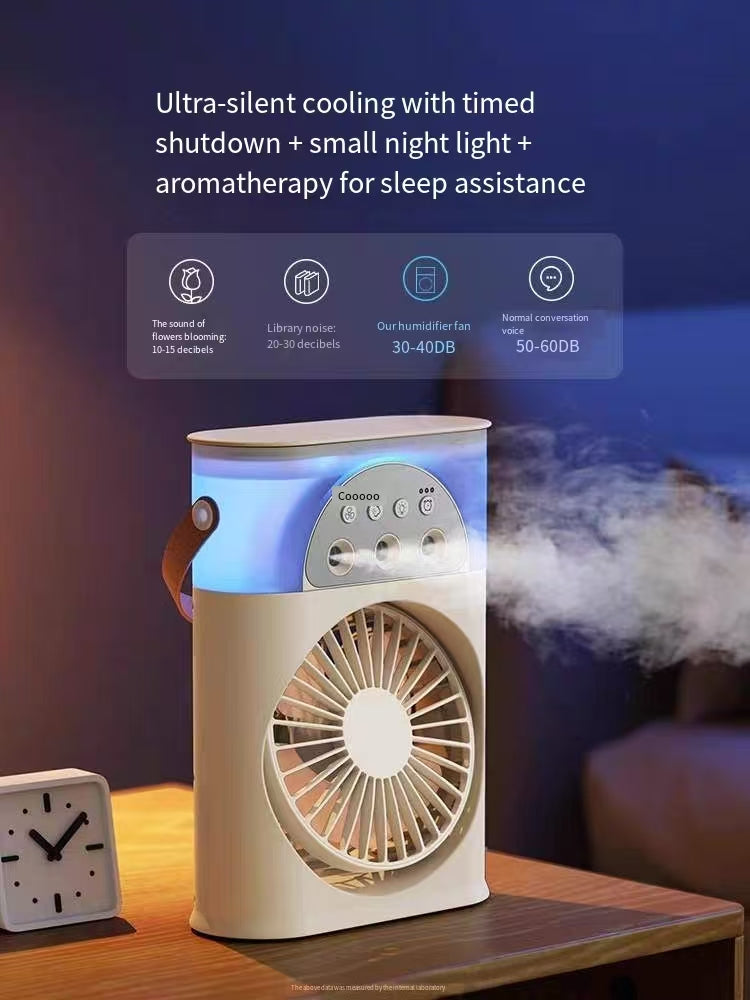 Spray mini fan - USB small-sized mini portable office water mist electric fan humidifier two-in-one desktop