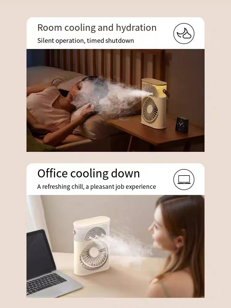 Spray mini fan - USB small-sized mini portable office water mist electric fan humidifier two-in-one desktop