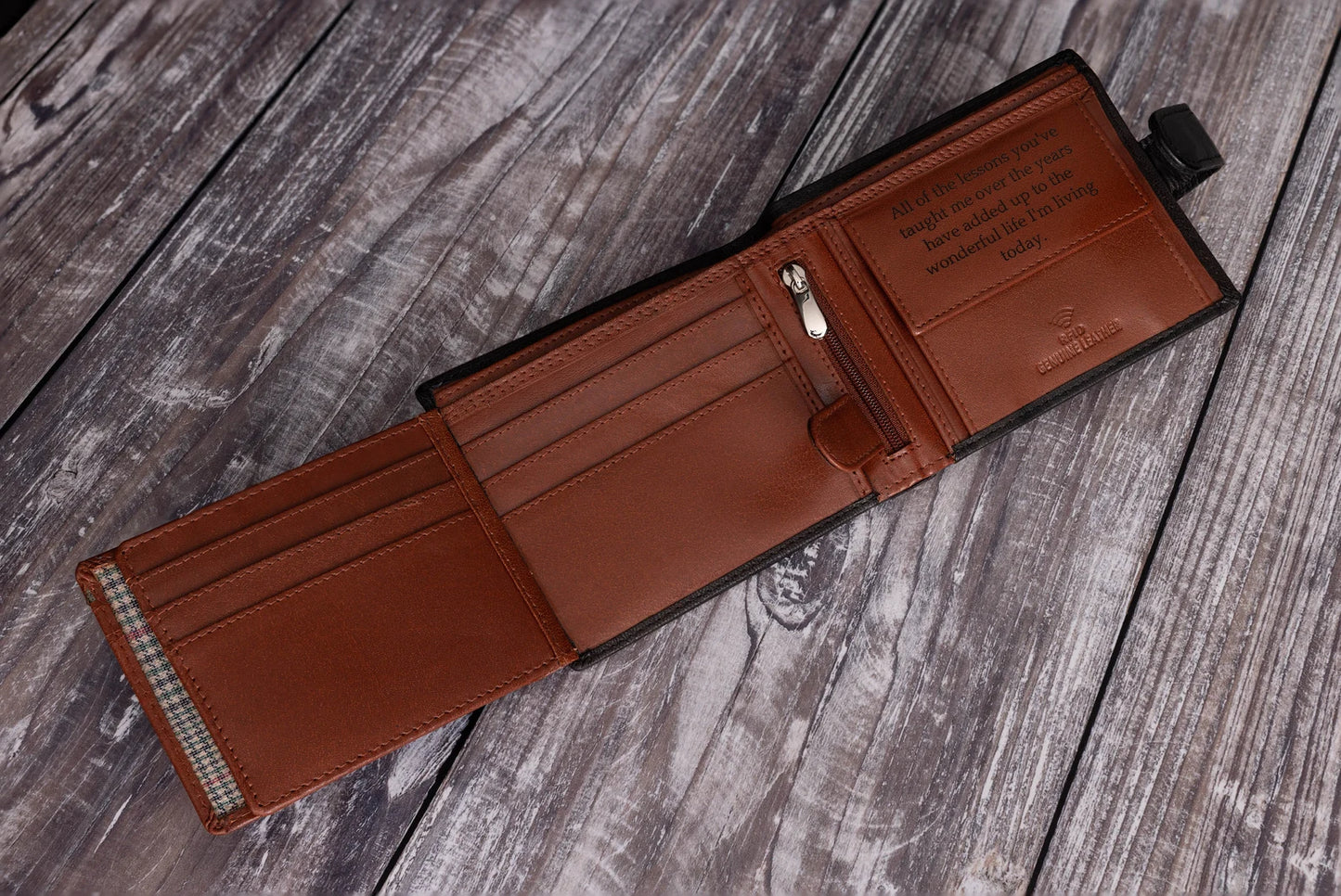 Personalized men's wallet, real soft black leather wallet, personalized carved gifts,
