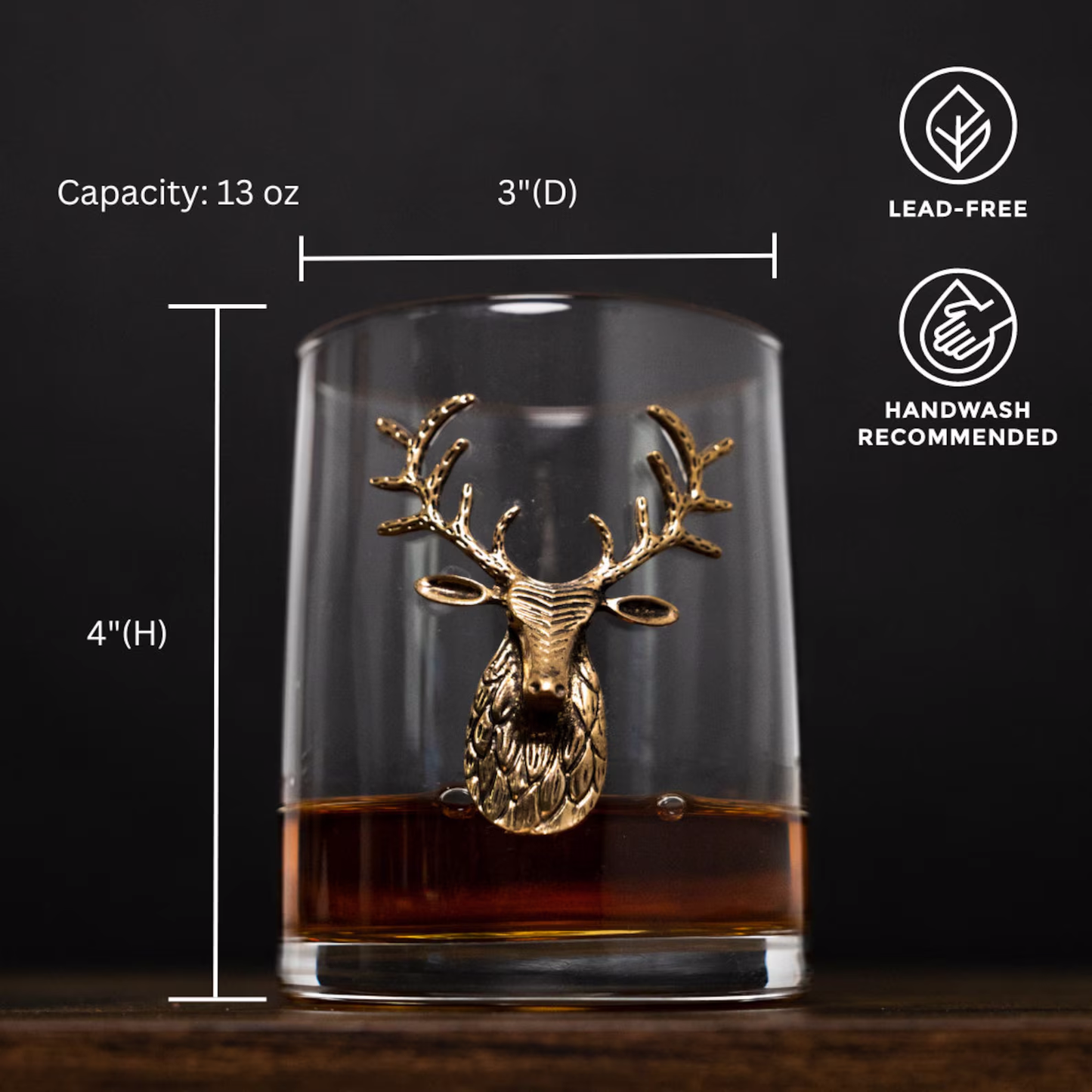 Deer Whiskey Glasses Set Old Fashioned Glasses Whiskey Glass Whiskey Gifts for Him Stag Glasses Gifts Christmas Gifts Whiskey Gift For Dad