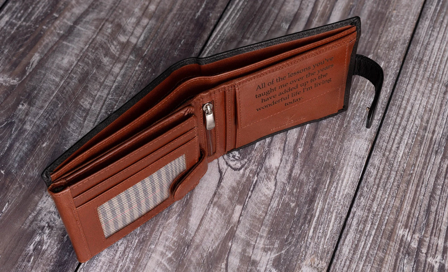 Personalized men's wallet, real soft black leather wallet, personalized carved gifts,