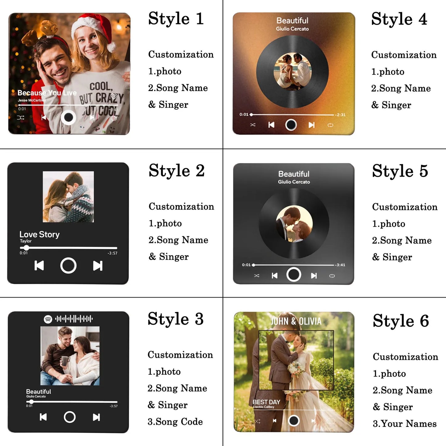 Custom Music Fridge Magnet, Personalized Photo & Music Fridge Magnet, Play Whole Song Music Box, Anniversary Gift for Him, Mother's Day Gift