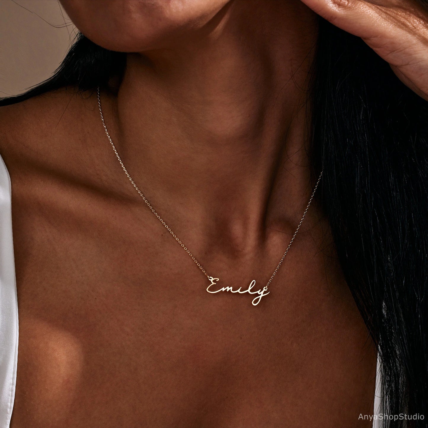 Dainty Minimalist Name Necklace, 18K Gold Plated Name Necklace, Personalized Minimalist Name Necklace, Custom Name Jewelry,Mother's Day Gift
