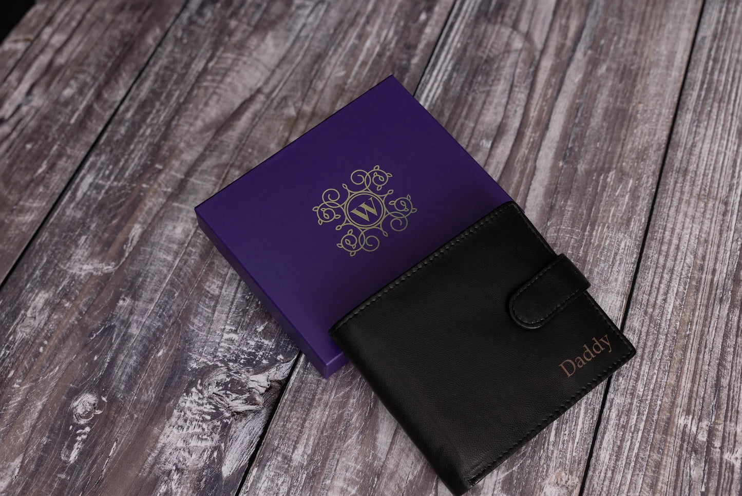 Personalized men's wallet, real soft black leather wallet, personalized carved gifts,