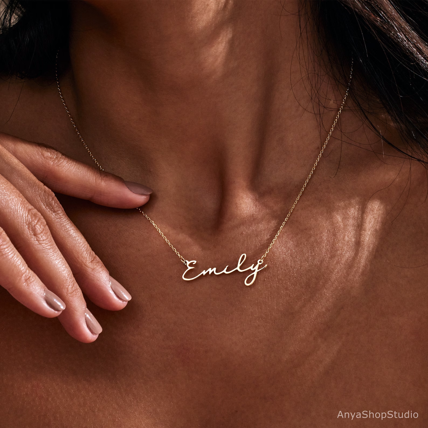 Dainty Minimalist Name Necklace, 18K Gold Plated Name Necklace, Personalized Minimalist Name Necklace, Custom Name Jewelry,Mother's Day Gift