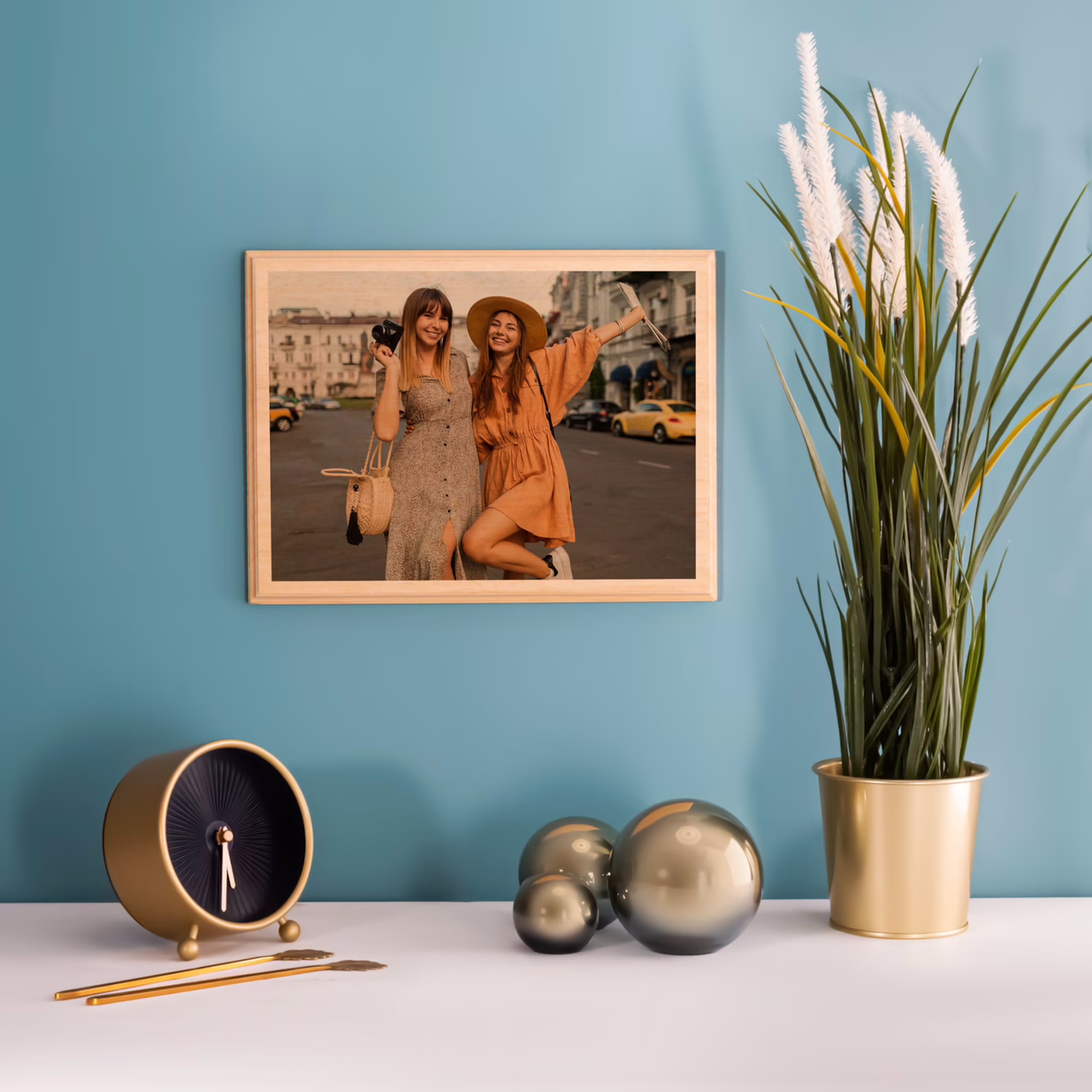 Personalized Couple Portrait Photo, Christmas Photo Gift, Custom Photo on Wood, Engraved Photo on Wood Watercolor Style, Custom Wall Art.