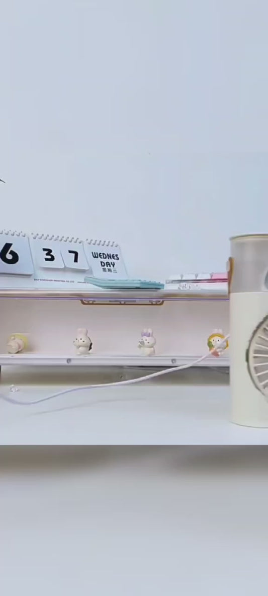 Spray mini fan - USB small-sized mini portable office water mist electric fan humidifier two-in-one desktop